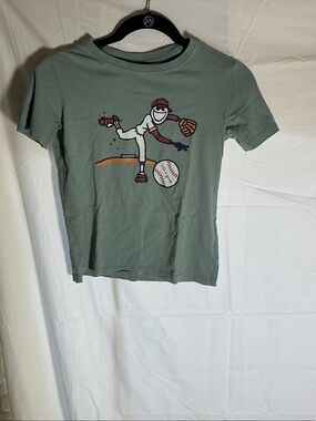 Life Is Good Sage Green Short-Sleeve Baseball Graphic Tee